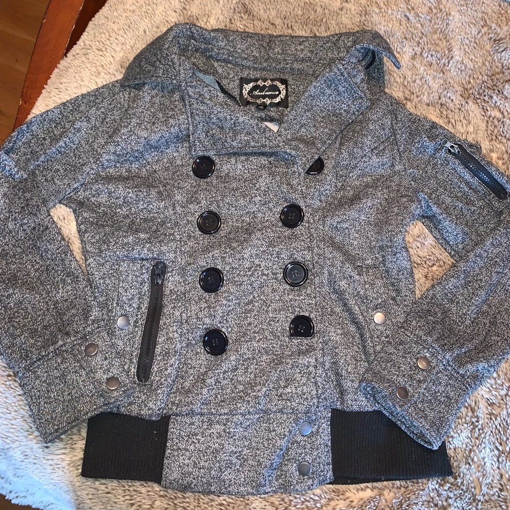 Heather Gray Sweatshirt Jacket
